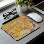 Still Life with French Novels | Vincent Van Gogh Mouse Pad<br><div class="desc">Still Life with French Novels and Glass with a Rose (1887) by Dutch post-impressionist artist Vincent Van Gogh. Original artwork is an oil on canvas depicting an stacks of books in warm yellow tones.

Use the design tools to add custom text or personalize the image.</div>