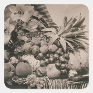 Still Life with Fruit, 1860 (sepia photo) Square Sticker