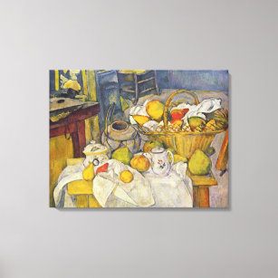 Still Life With Fruit Basket Canvas Print