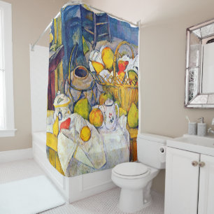 Still Life with Fruit Basket, Paul Cezanne Shower Curtain