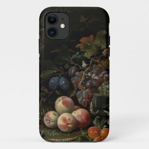 Still Life with Fruit Foliage and Insects c1669 iPhone 11 Case