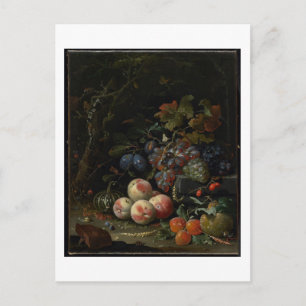 Still Life with Fruit, Foliage and Insects, c.1669 Postcard