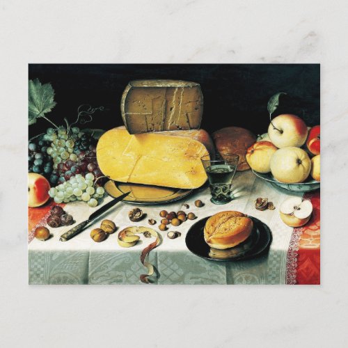 Still Life with Fruit Nuts and Cheese Postcard