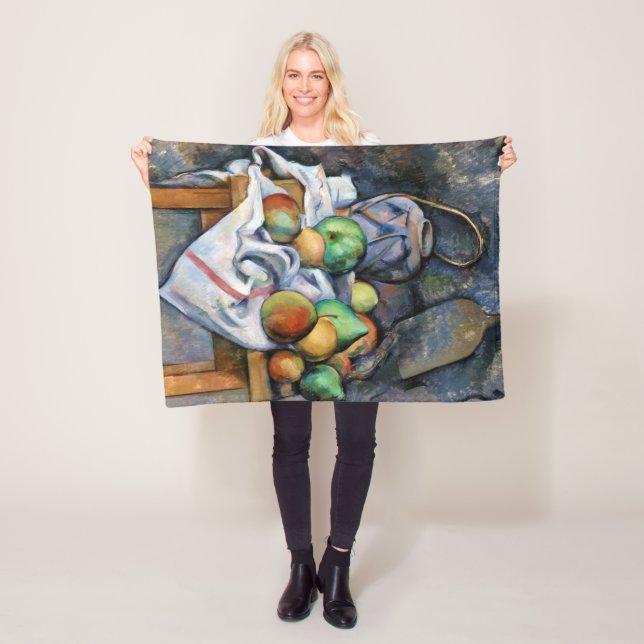 Still Life with Fruits, Paul Cezanne Fleece Blanket (In Situ)