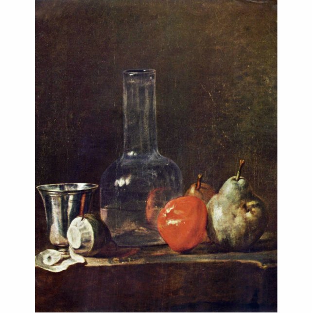 Still Life With Glass Flask And Fruit,  By Chardin Cutout (Front)