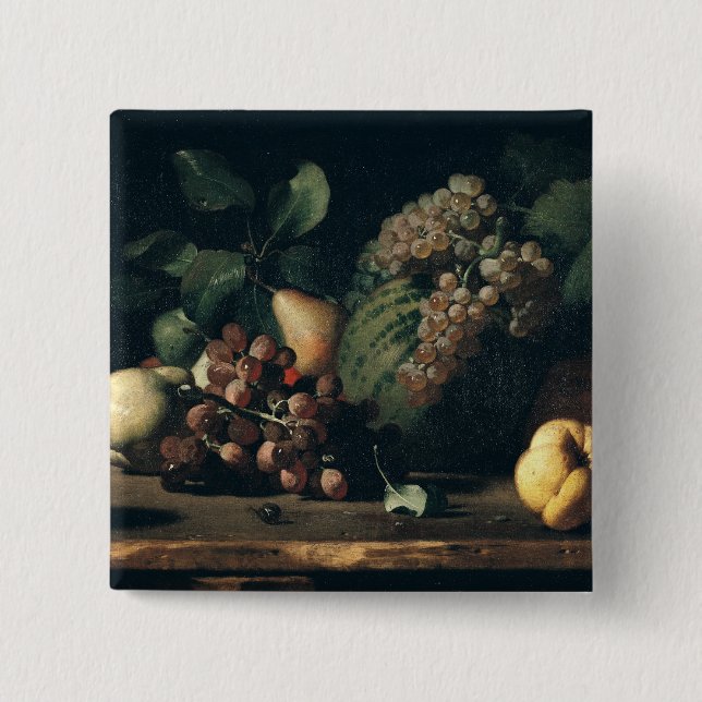Still Life with Grapes and Pomegranate Button (Front)