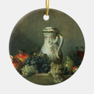 Still Life with Grapes and Pomegranates, 1763 (oil Ceramic Ornament