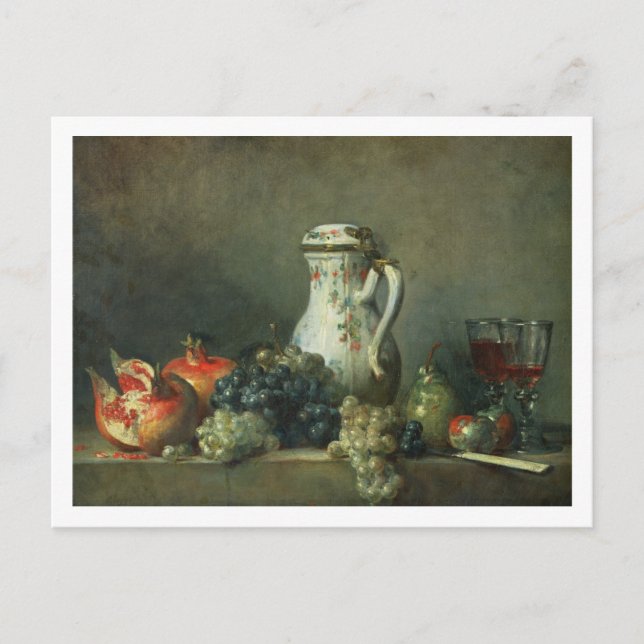 Still Life with Grapes and Pomegranates, 1763 (oil Postcard (Front)
