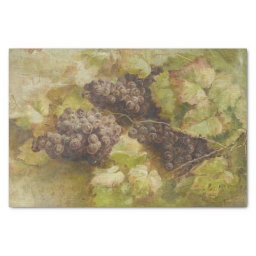 Still Life With Grapes by Giovanni Segantini Tissue Paper