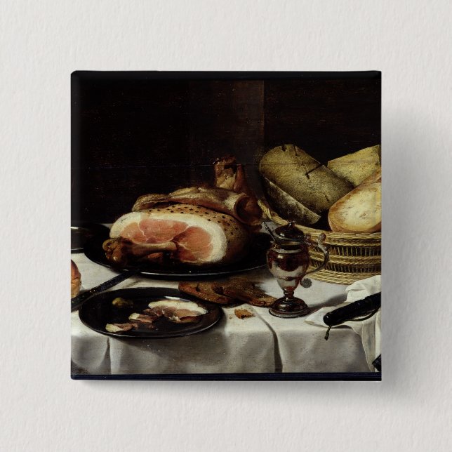 Still Life with Ham Pinback Button (Front)
