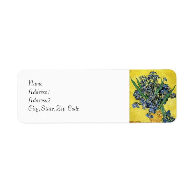 Still Life with Irises by Van Gogh Label (Front)