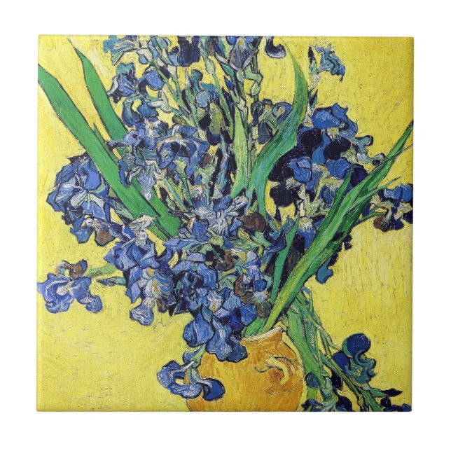 Still Life with Irises Vincent van Gogh Ceramic Tile (Front)