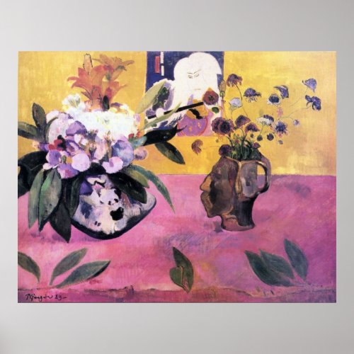 Still Life with Japanese Woodblock by Gauguin Poster