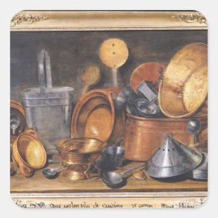 Still Life with Kitchen Utensils Square Sticker