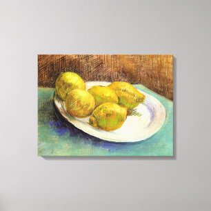 Still Life with Lemons on a Plate Canvas Print