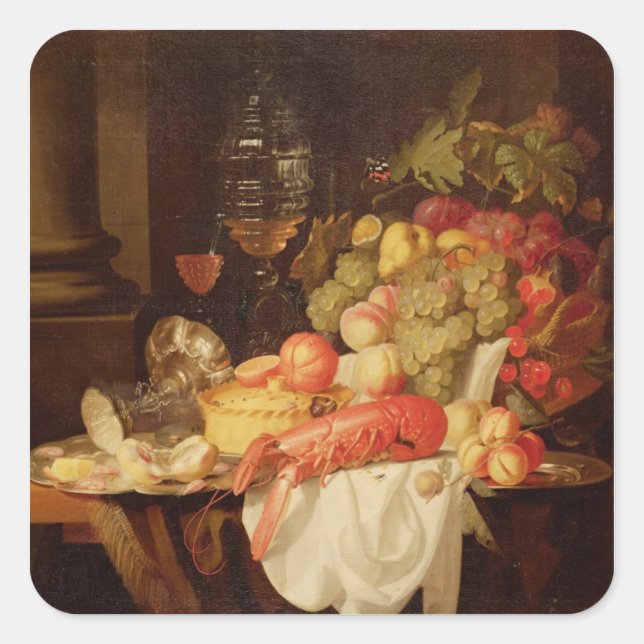 Still Life with Lobster Square Sticker (Front)