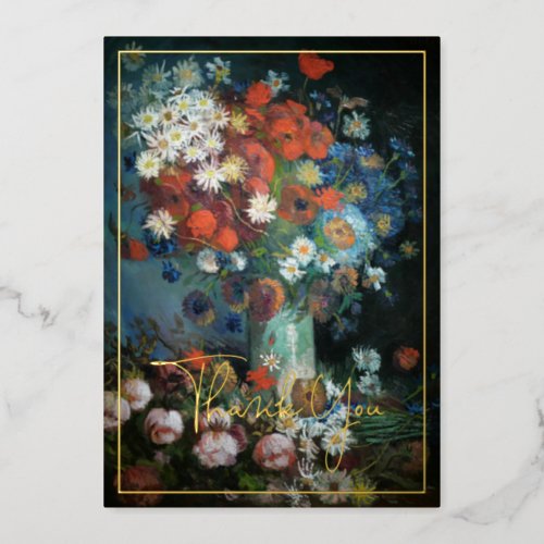 Still Life with Meadow Flowers  Real Foil Card