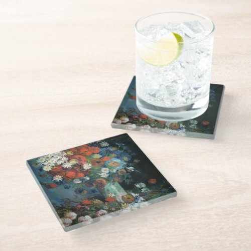 Still Life with Meadow Flowers  Vincent Van Gogh Glass Coaster