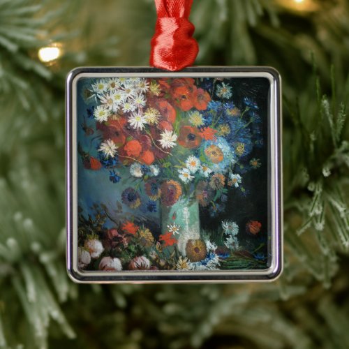 Still Life with Meadow Flowers  Vincent Van Gogh Metal Ornament