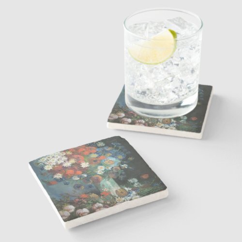 Still Life with Meadow Flowers  Vincent Van Gogh Stone Coaster