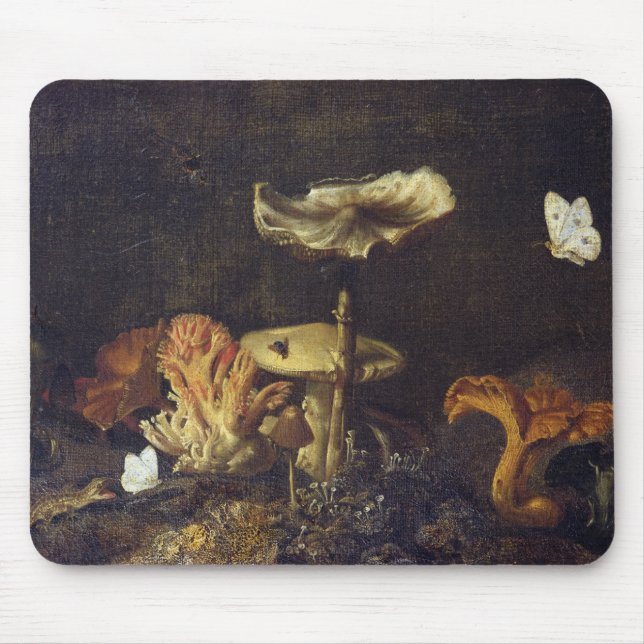 Still Life with Mushrooms and Butterflies Mouse Pad (Front)