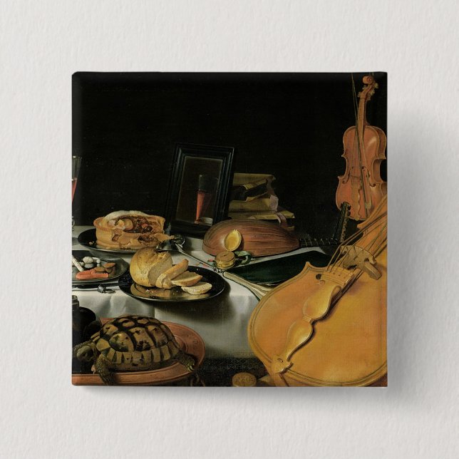 Still Life with Musical Instruments, 1623 Button (Front)