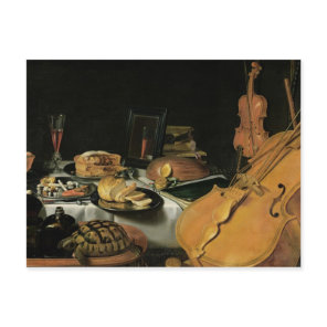 Still Life with Musical Instruments, 1623 Postcard