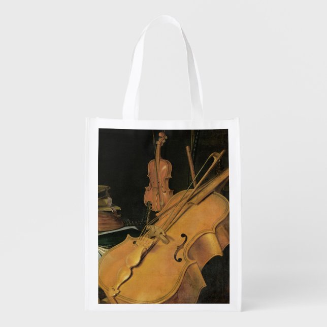 Still Life with Musical Instruments, 1623 Reusable Grocery Bag (Front)