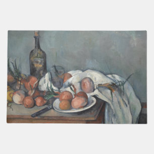 Still Life with Onions, OIl Painting, Paul Cezanne Doormat