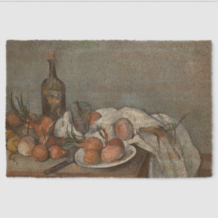 Still Life with Onions, OIl Painting, Paul Cezanne Fiber Doormat