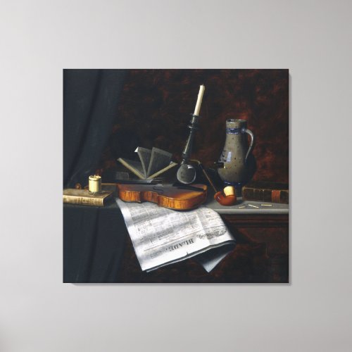 Still Life With Paper and Violin Canvas Print