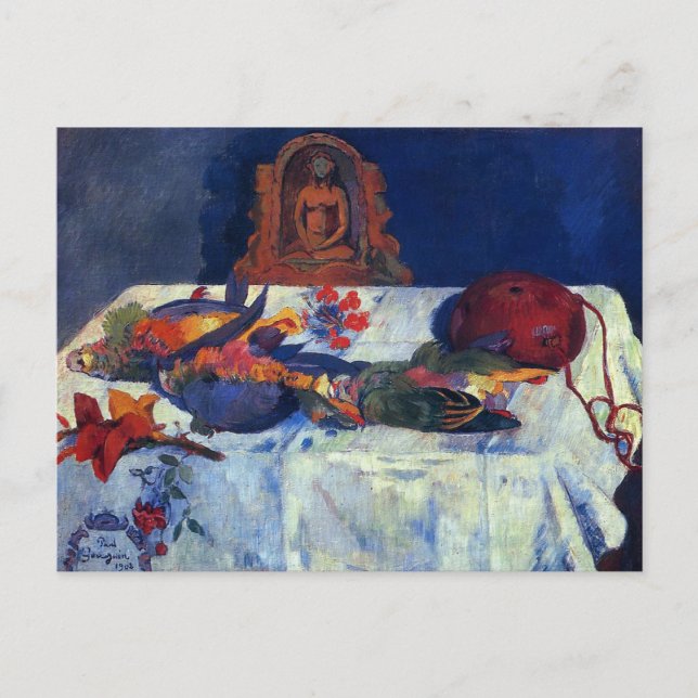 'Still Life with Parrots' - Paul Gauguin Postcard (Front)