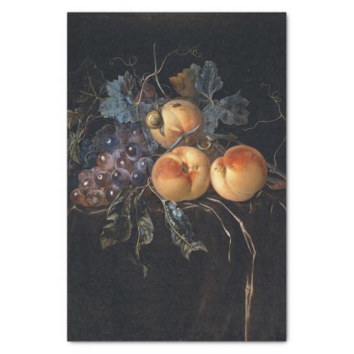 Still Life with Peaches and Grapes by van Aelst Tissue Paper