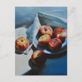 Still Life with Peaches and White Cloth Postcard