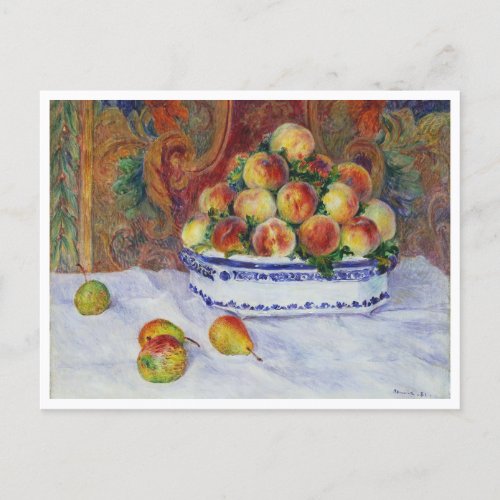 Still Life with Peaches Renoir Postcard