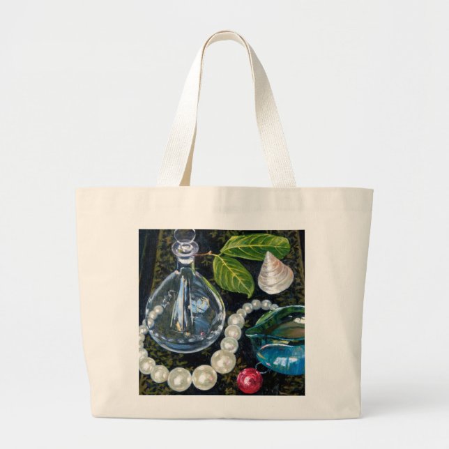 Still Life with Pearls Large Tote Bag (Front)