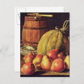 Still Life with pears, melon and barrel Postcard (Front/Back)