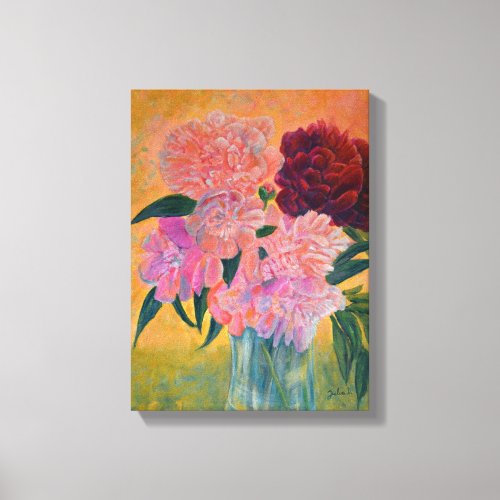 Still Life with Peonies Painting Canvas Print