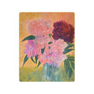 Still Life with Peonies Painting  Metal Print