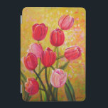 Still life with Pink and Red Tulips Painting  iPad Mini Cover<br><div class="desc">Pink and Red Tulips. Original Painting on Canvas by Julia Doria.  Still Life Tulips Bouquet.  Blooming tulip flowers offers the vibrant array of spring color.</div>