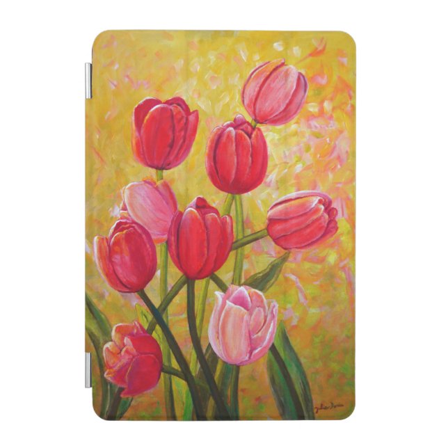 Still life with Pink and Red Tulips Painting  iPad Mini Cover (Front)