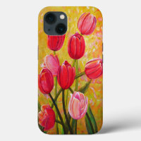 Still life with Pink and Red Tulips Painting
