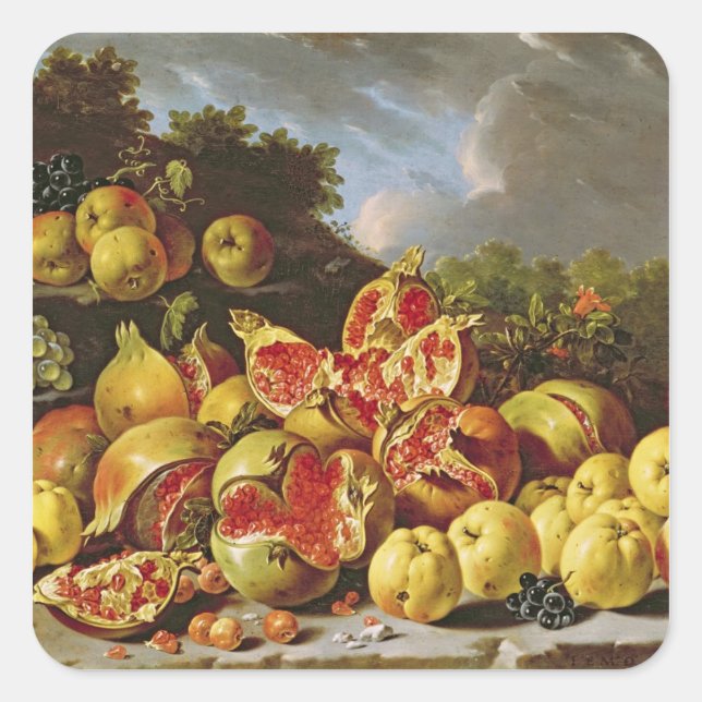 Still Life with pomegranates Square Sticker (Front)