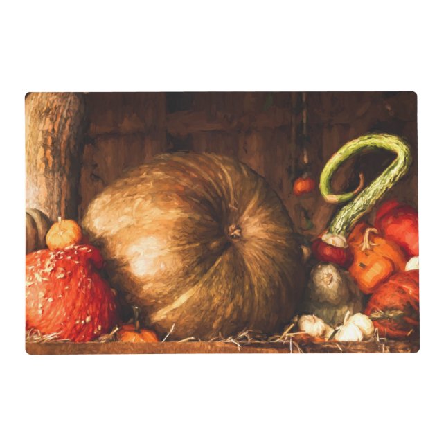 Still Life with Pumpkins and Gourds Placemat (Front)