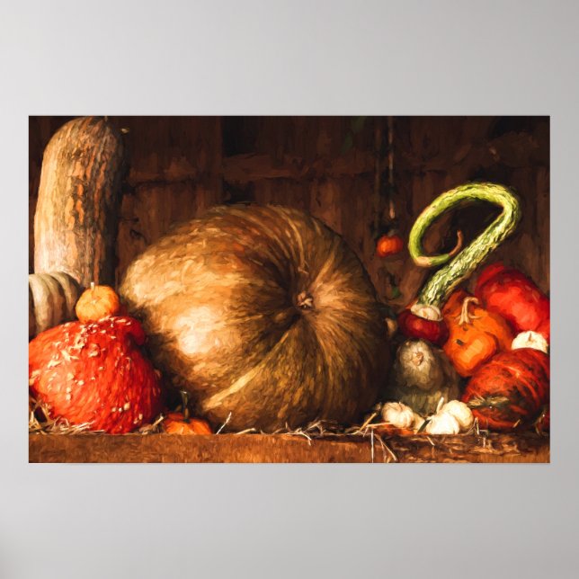 Still Life with Pumpkins and Gourds Print (Front)