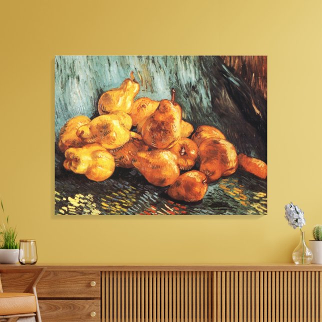 Still Life with Quince Pears by Vincent van Gogh Canvas Print (Insitu(LivingRoom))