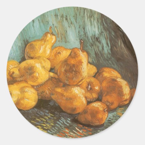 Still Life with Quince Pears by Vincent van Gogh Classic Round Sticker