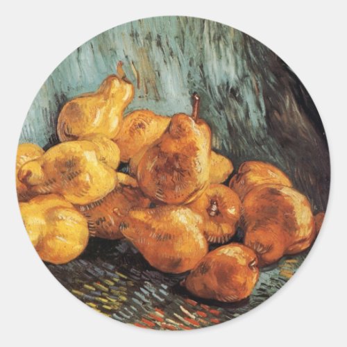 Still Life with Quince Pears by Vincent van Gogh Classic Round Sticker