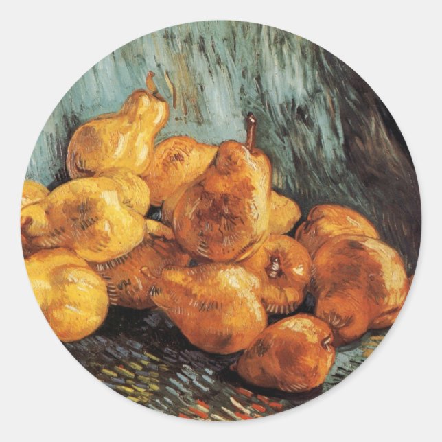 Still Life with Quince Pears by Vincent van Gogh Classic Round Sticker (Front)