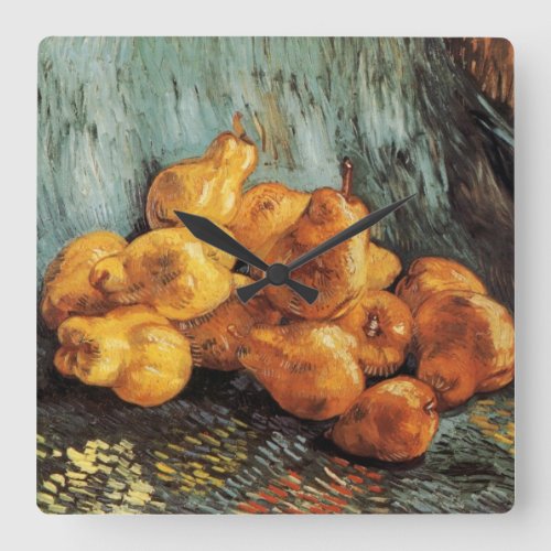 Still Life with Quince Pears by Vincent van Gogh Square Wall Clock